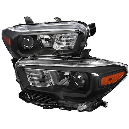 Spec-D Tuning 16-18 Toyota Tacoma Projector Headlights Black 2LHP-TAC16JM-GO